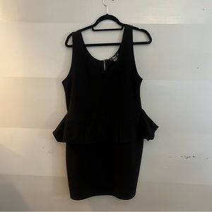 Black 2X peplum dress by Pinc